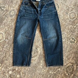Madewell Dark Indigo darted barrel Jeans